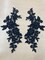 1 Pair Beaded & Corded Floral Lace Applique 100% Polyester Net Mesh 12.5" x 5" Each Side